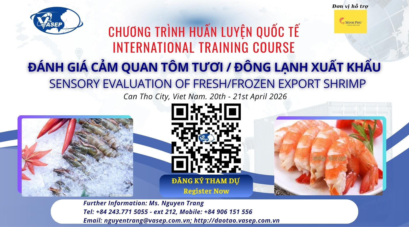 Khóa tập huấn quốc tế về “Đánh giá cảm quan Tôm tươi/đông lạnh xuất khẩu